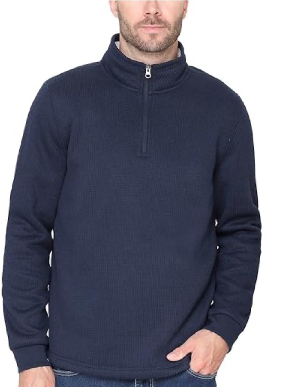 The B.C. Clothing Heritage Waffle Knot 1/2 Zip Mock Neck